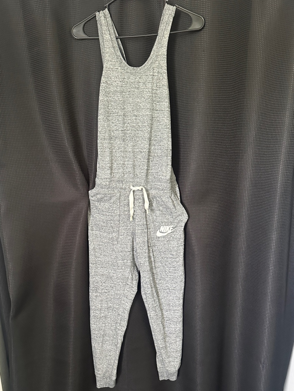 Nike Gray Knit Sleeveless Jumpsuit with Drawstring